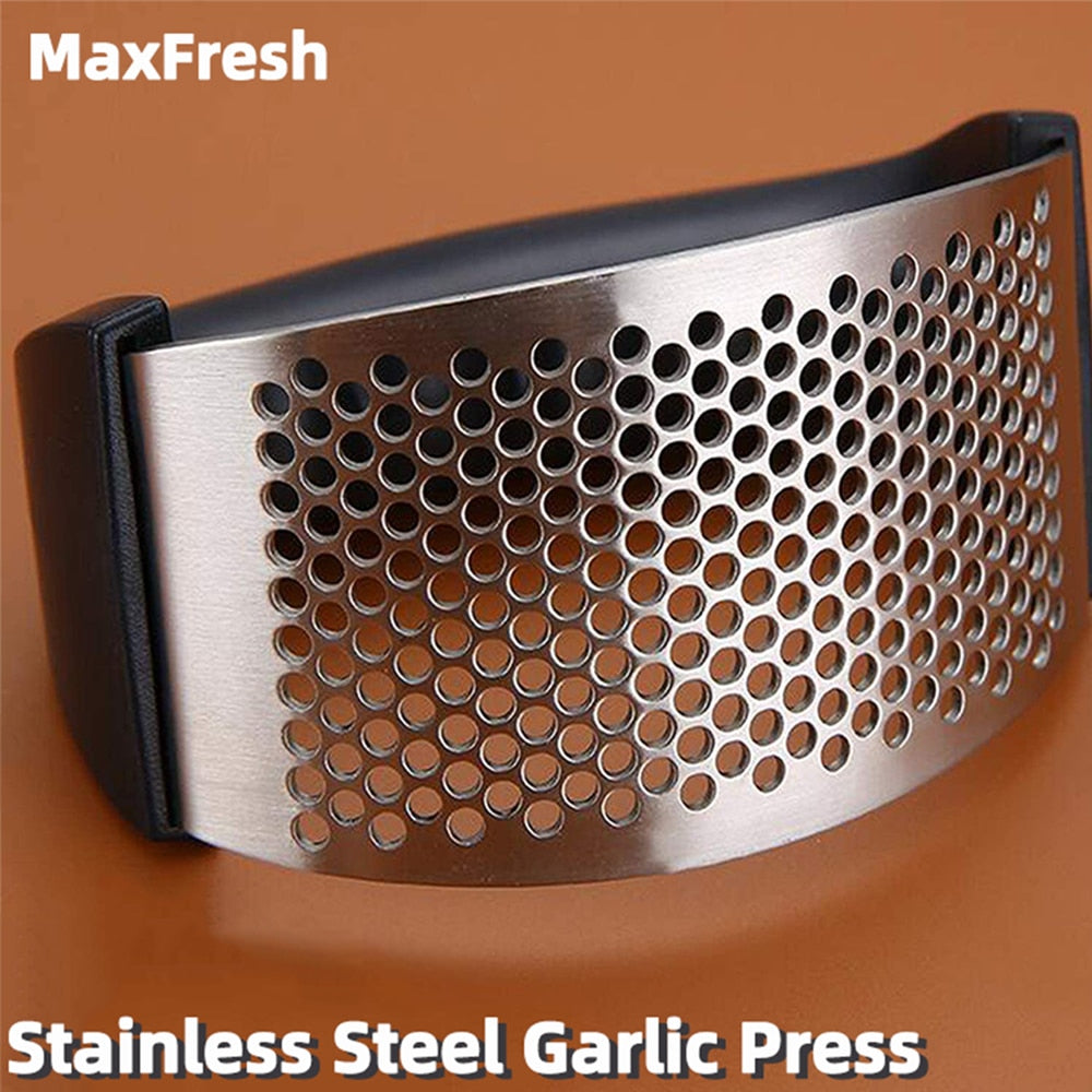 Stainless Steel Garlic Press/Rocker Garlic Crusher/ Garlic Peeler