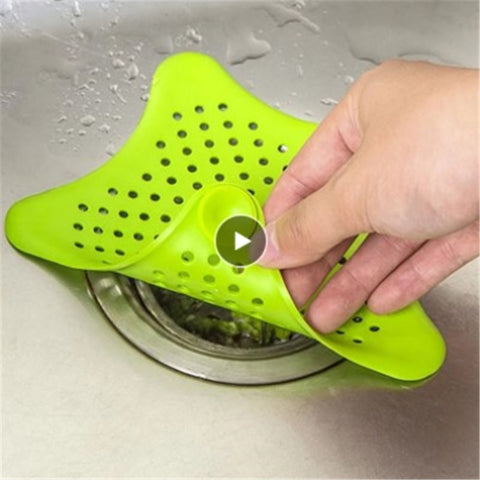 3-color five-pointed star PVC filter kitchen/bathroom/ sewer/ sink /garbage filter drain hole catcher