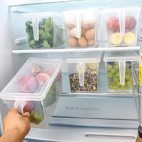 Plastic Kitchen Refrigerator Storage Box Food Container Transparent Storage Organizer