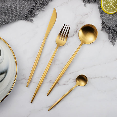 Gold Cutlery Tableware Set