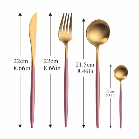 Gold Cutlery Tableware Set