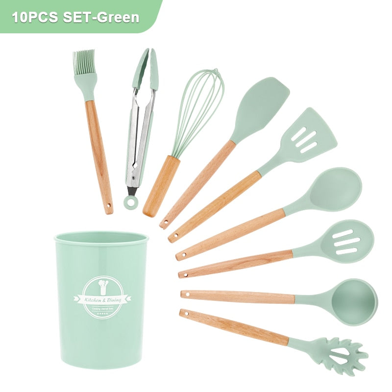 Non-Stick Silicone Kitchen Utensils Set – Noble Utensils-The Best for your  Kitchen