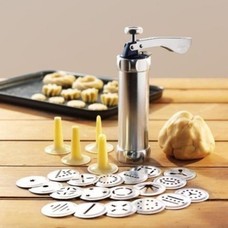 1 Set Cookie Press Maker Food Grade Multi Shapes Replacement DIY Biscuit  Maker with Decorating Discs Nozzles Kitchen Gadget